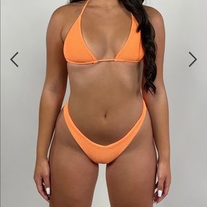 Coral bikini top and bottom